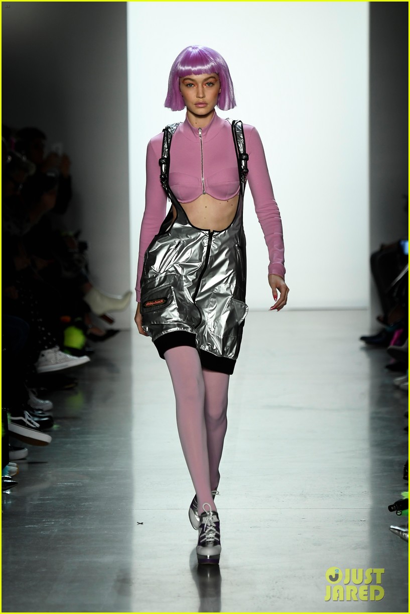 Gigi Hadid Dons Three Colorful Looks at Jeremy Scott's Fashion Show