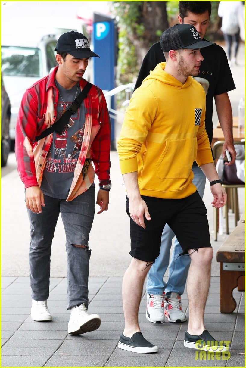 Nick & Joe Jonas Sport Bright Colors for Breakfast in Sydney | Photo ...