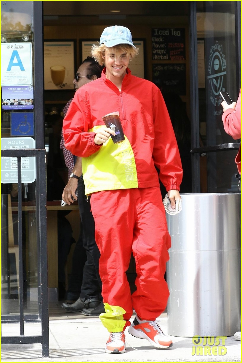 justin bieber red pants