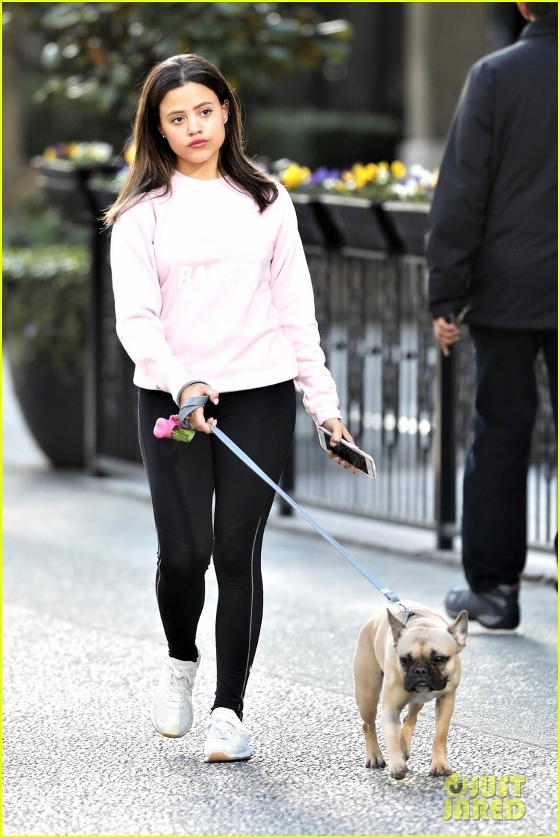Sarah Jeffery Walks Adorable Pup Monty Ahead of 'Charmed' Filming