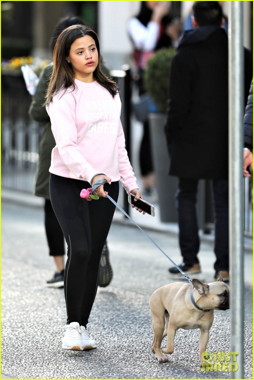 Sarah Jeffery Walks Adorable Pup Monty Ahead of 'Charmed' Filming