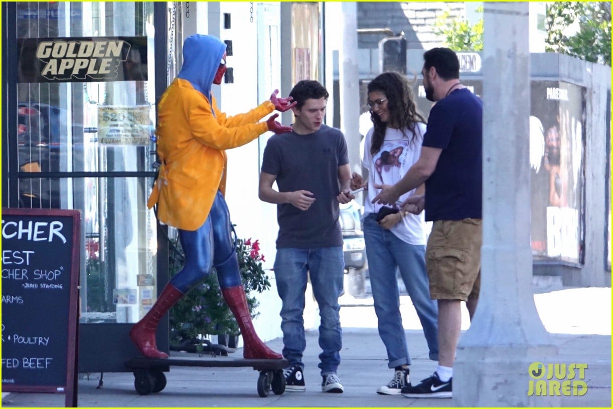 Zendaya & Tom Holland Run Into Spider-Man at Comic Book Store! | Photo