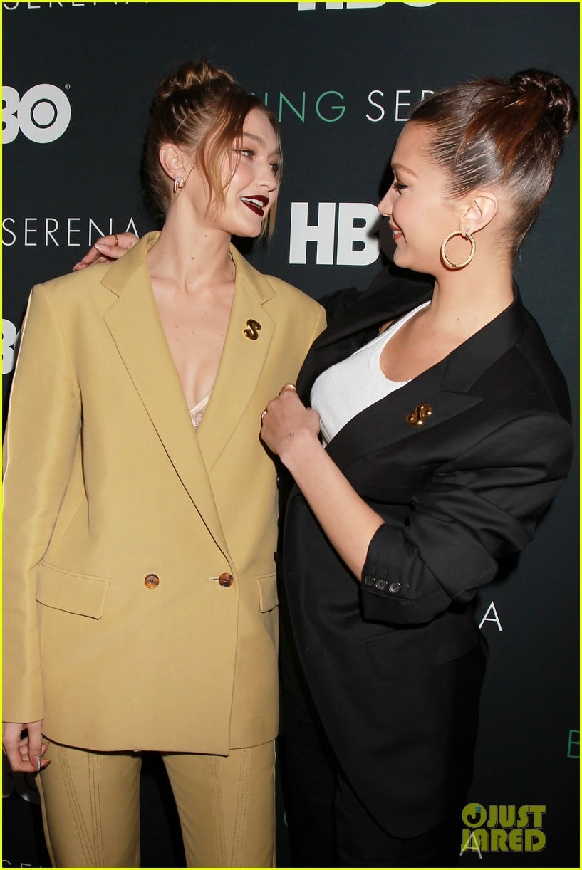 Full Sized Photo of gigi hadid bella hadid attend being serena premiere