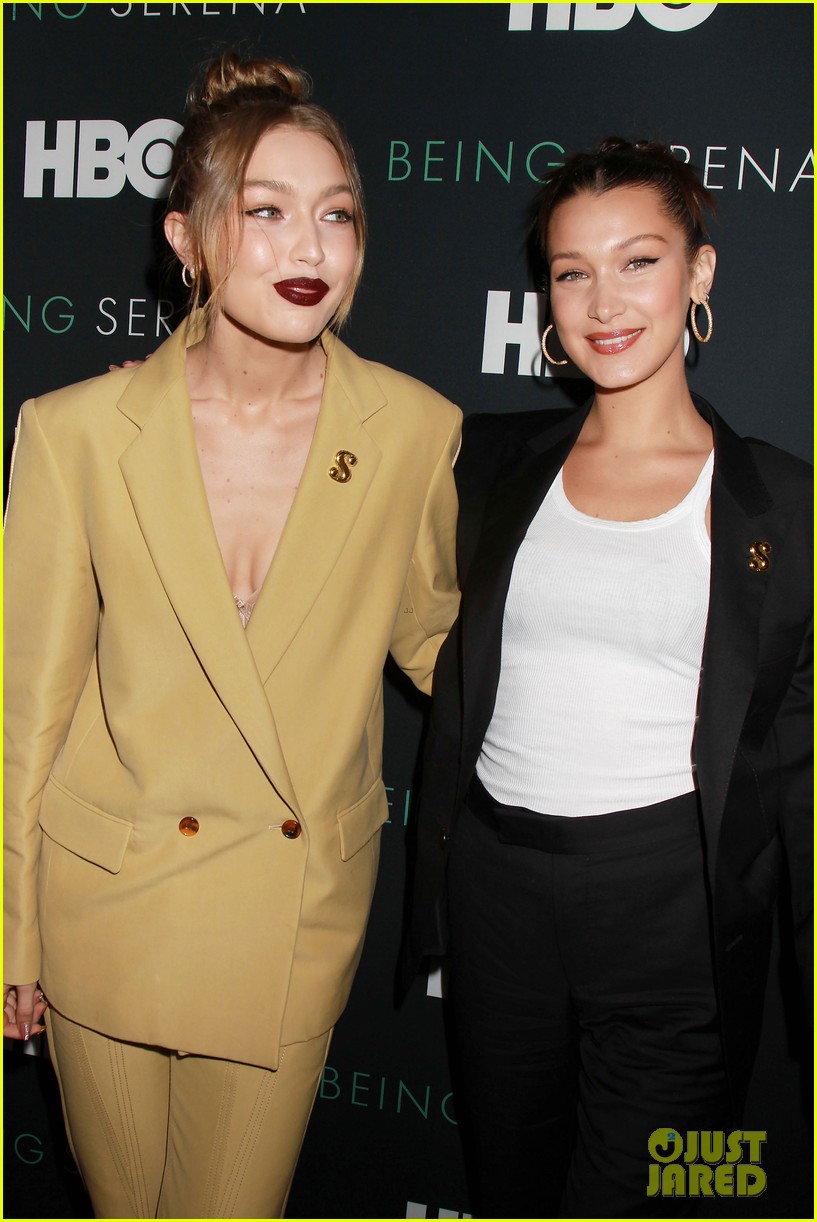 Full Sized Photo of gigi hadid bella hadid attend being serena premiere