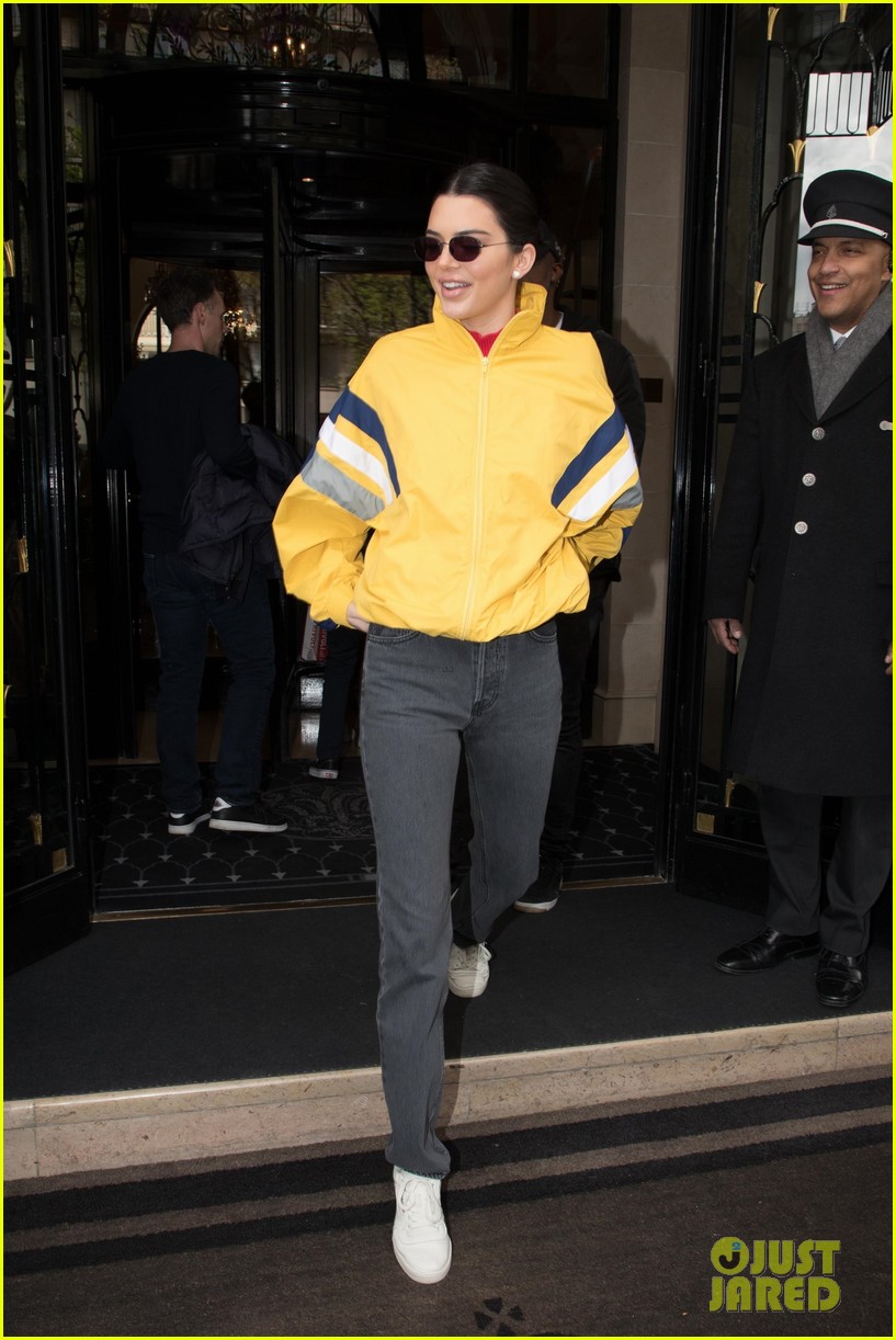 Full Sized Photo of kendall jenner kaia gerber leave hotel in paris 04