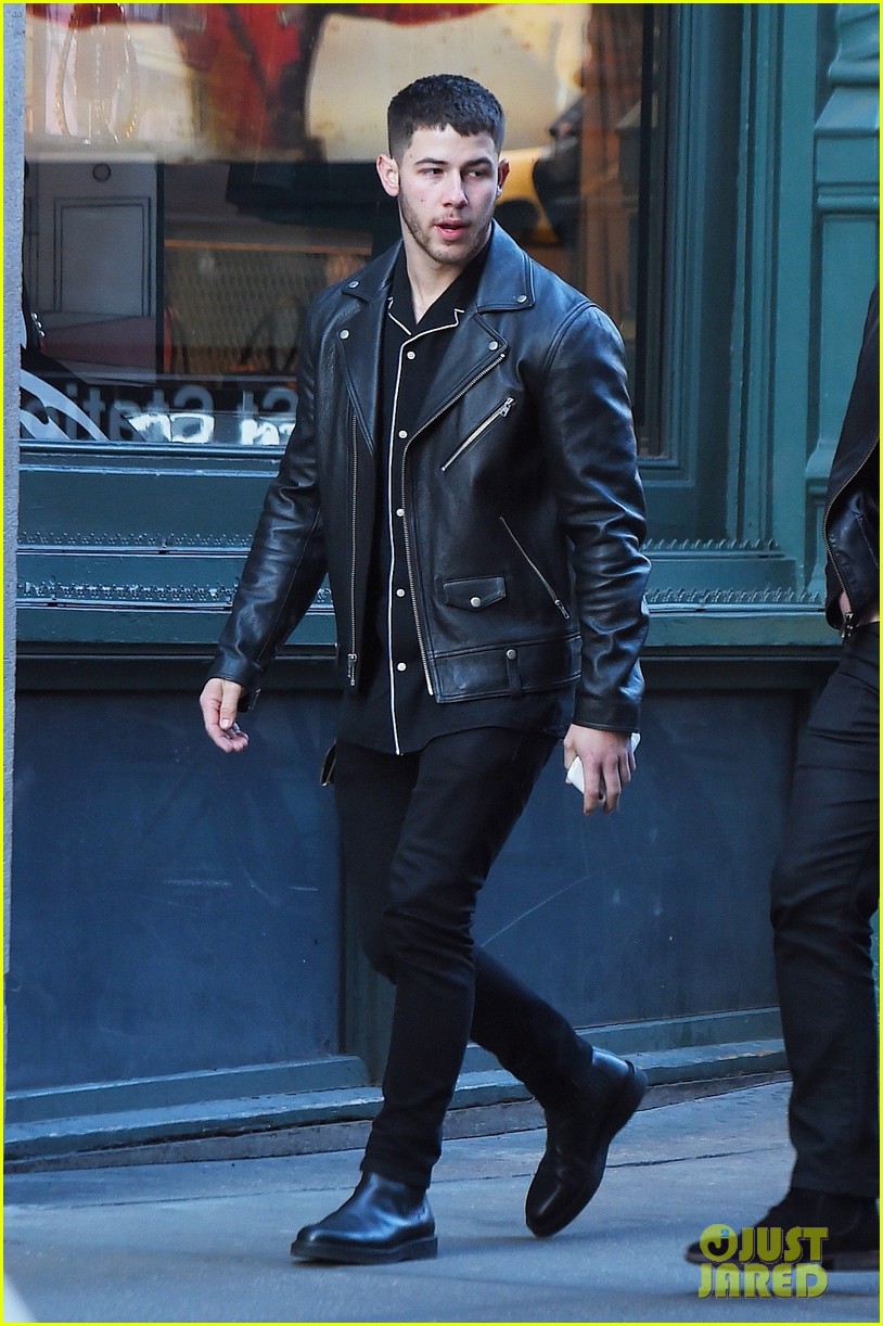 nick jonas leather jacket