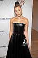 hailey baldwin looks sleek in black leather dress at whitney gala 2018 15