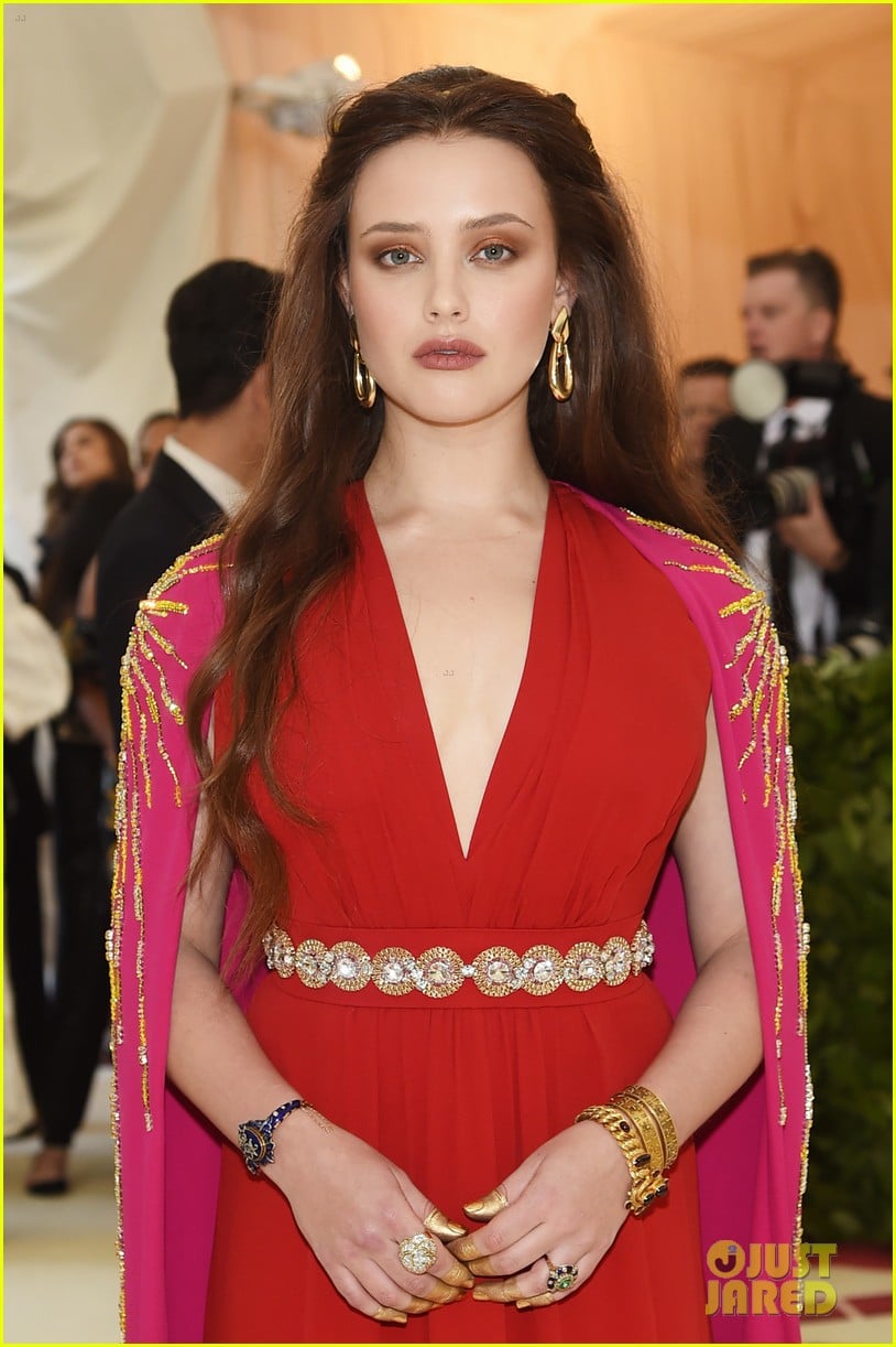 Full Sized Photo of katherine langford gold tipped fingers met gala 04