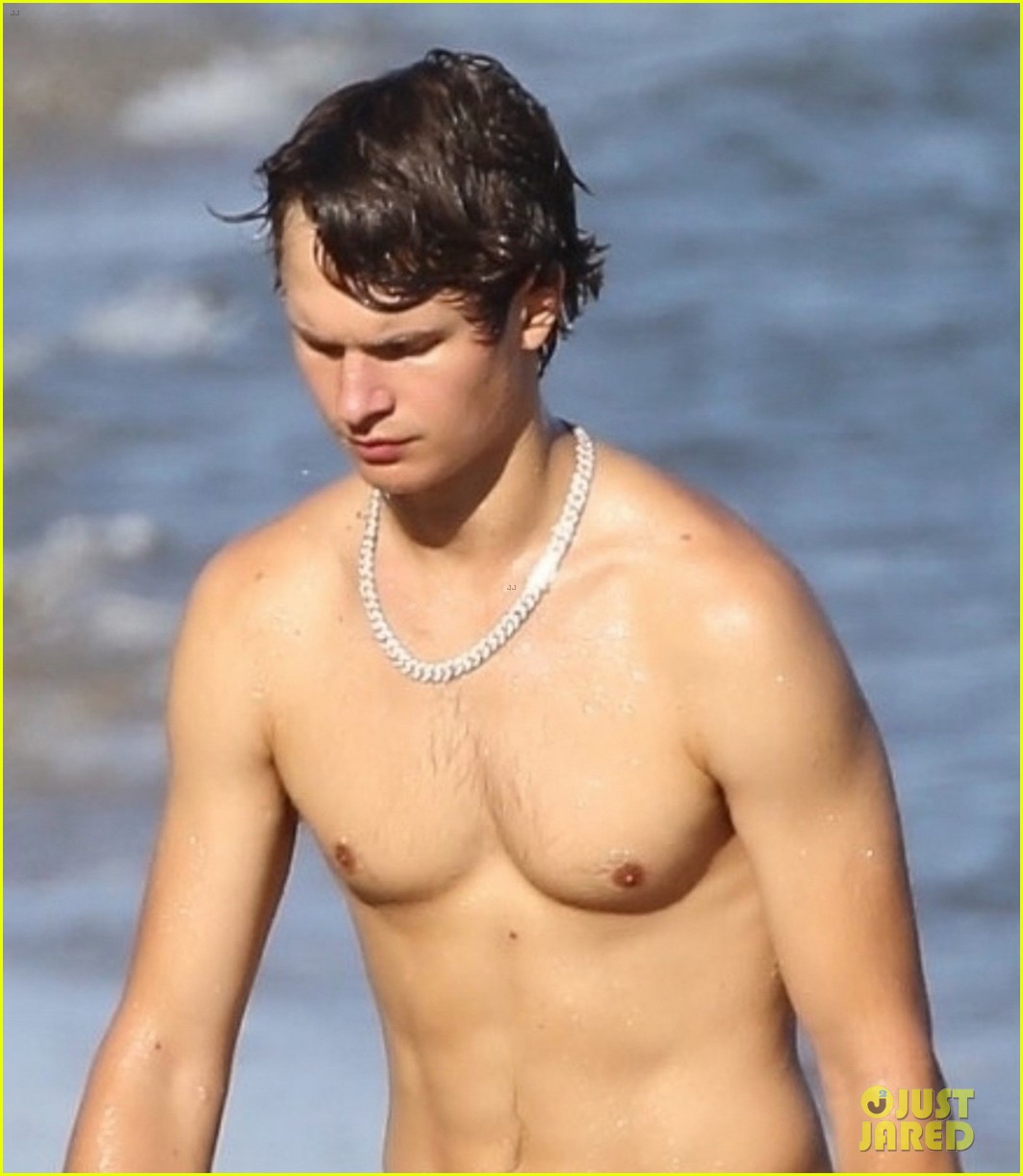 Ansel Elgort Goes Shirtless At The Beach Alongside Leonardo Dicaprio