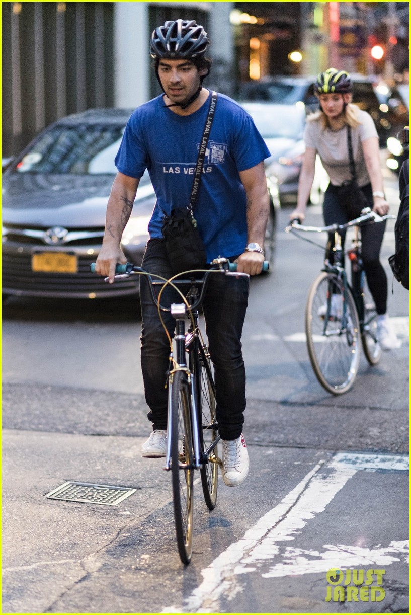 Joe Jonas & Sophie Turner Ride Their Bikes Home After Getting Tattoos