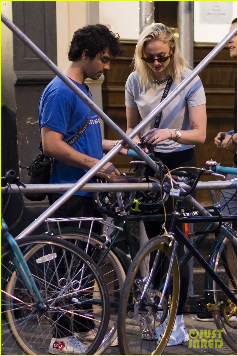 Joe Jonas & Sophie Turner Ride Their Bikes Home After Getting Tattoos