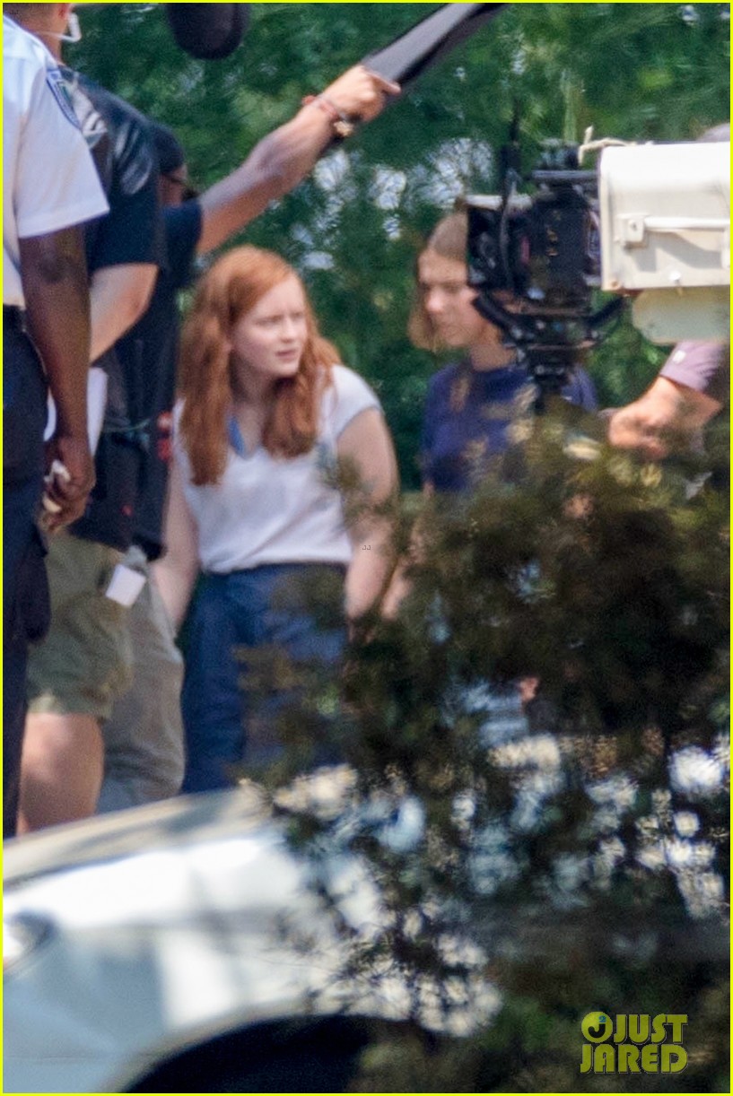 millie bobby brown sadie sink filming stranger things 13