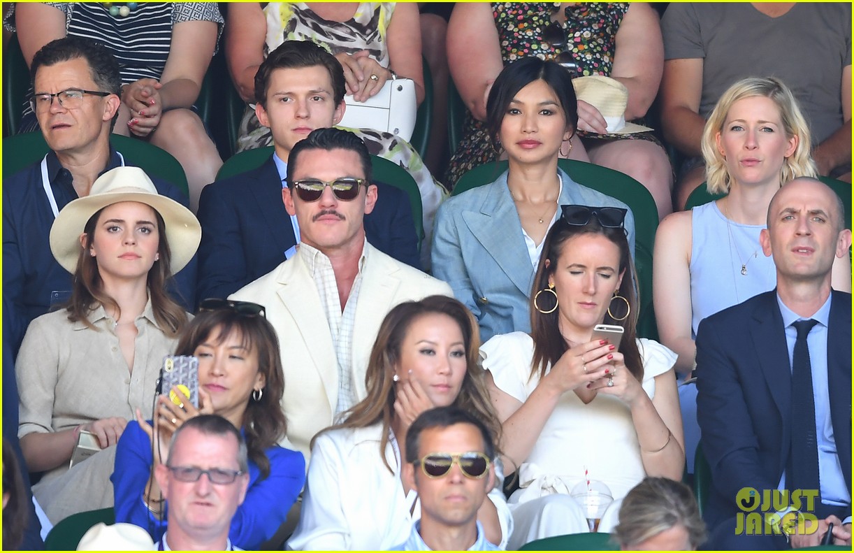 Full Sized Photo of emma watson luke evans tom holland wimbledon 02