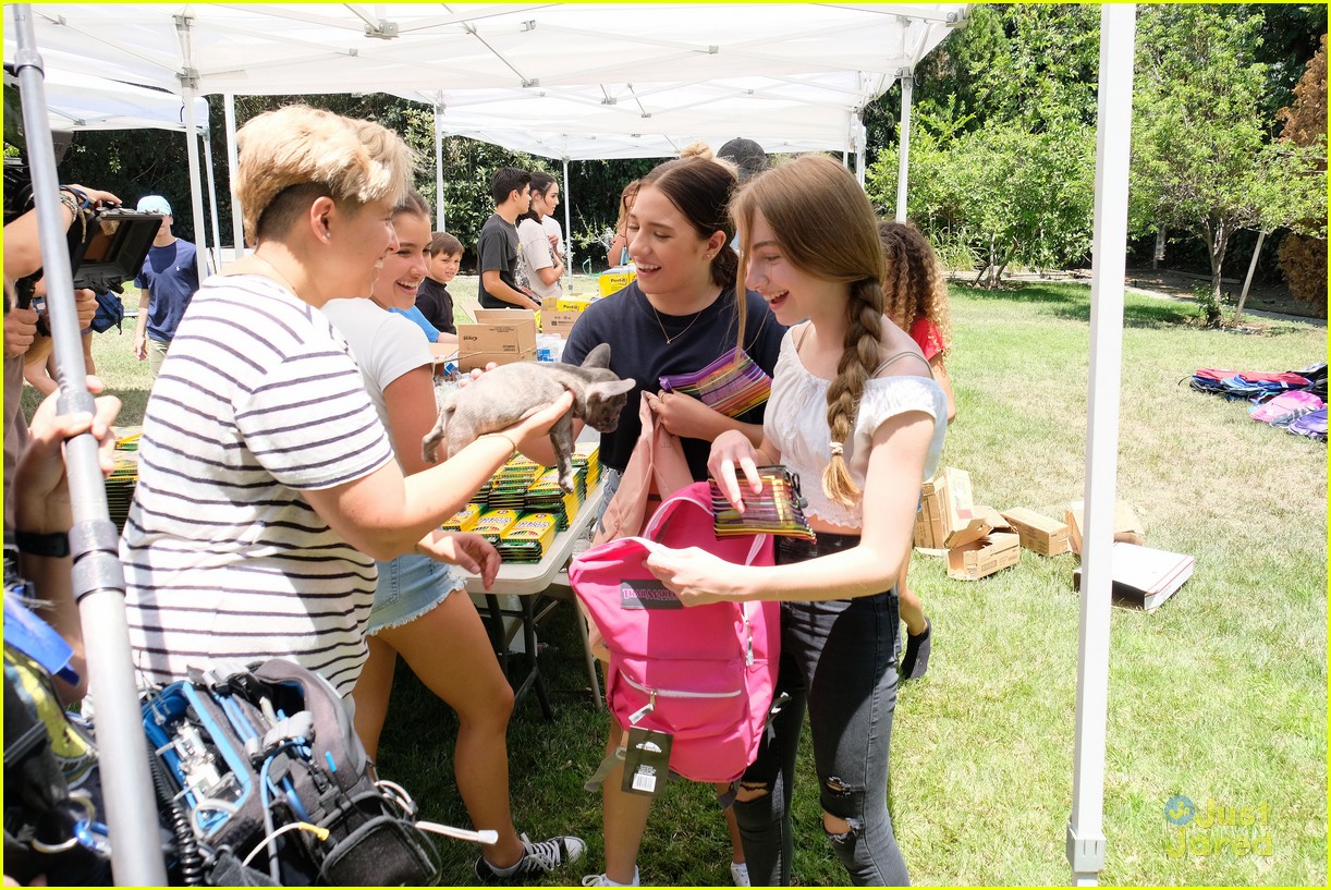 Full Sized Photo of maddie kenzie ziegler backpack stuffing party 03