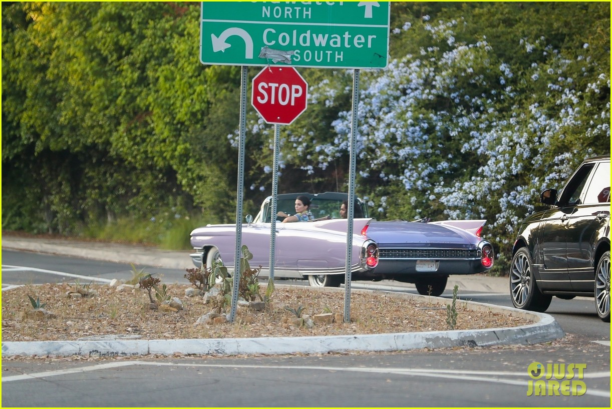 Kendall Jenner Drives Off in Vintage Car After Dinner with Kourtney