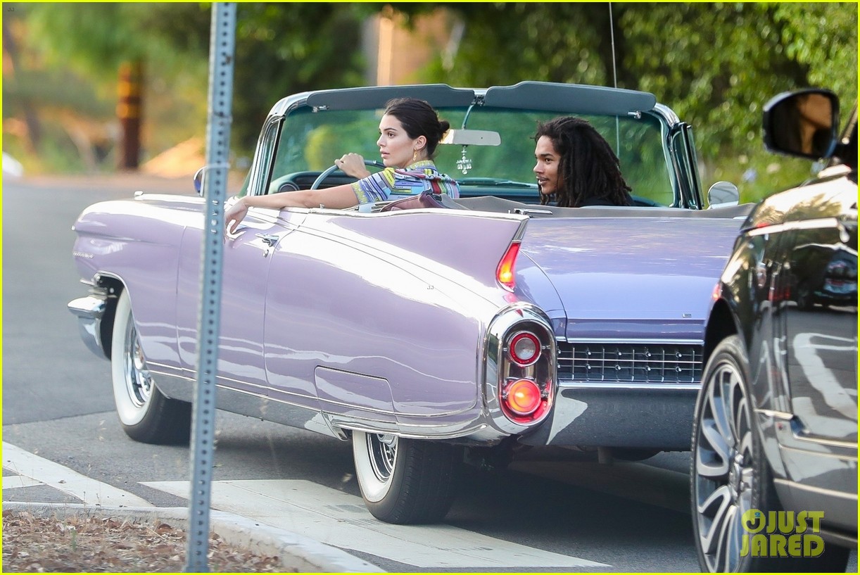 Full Sized Photo Of Kendall Jenner Vintage Car Kourtney Kardashian 19 Kendall Jenner Drives Off In Vintage Car After Dinner With Kourtney Kardashian Just Jared Jr