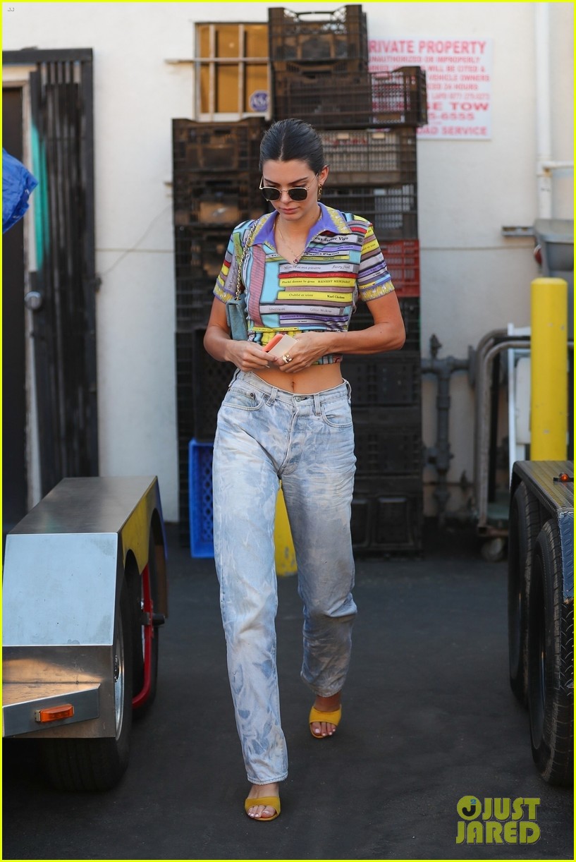 Kendall Jenner Drives Off in Vintage Car After Dinner with Kourtney