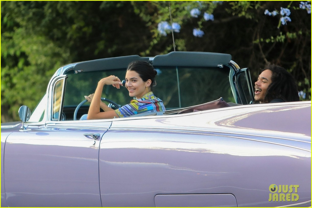 Kendall Jenner Drives Off in Vintage Car After Dinner with Kourtney