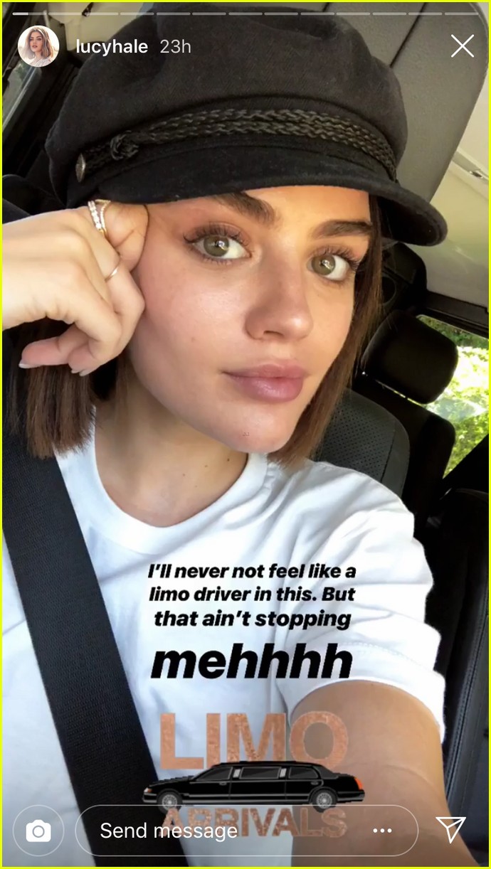 Lucy Hale Turns Herself Into A Meme Just By Wearing Her Favorite Hat Photo Lucy Hale Pictures Just Jared Jr