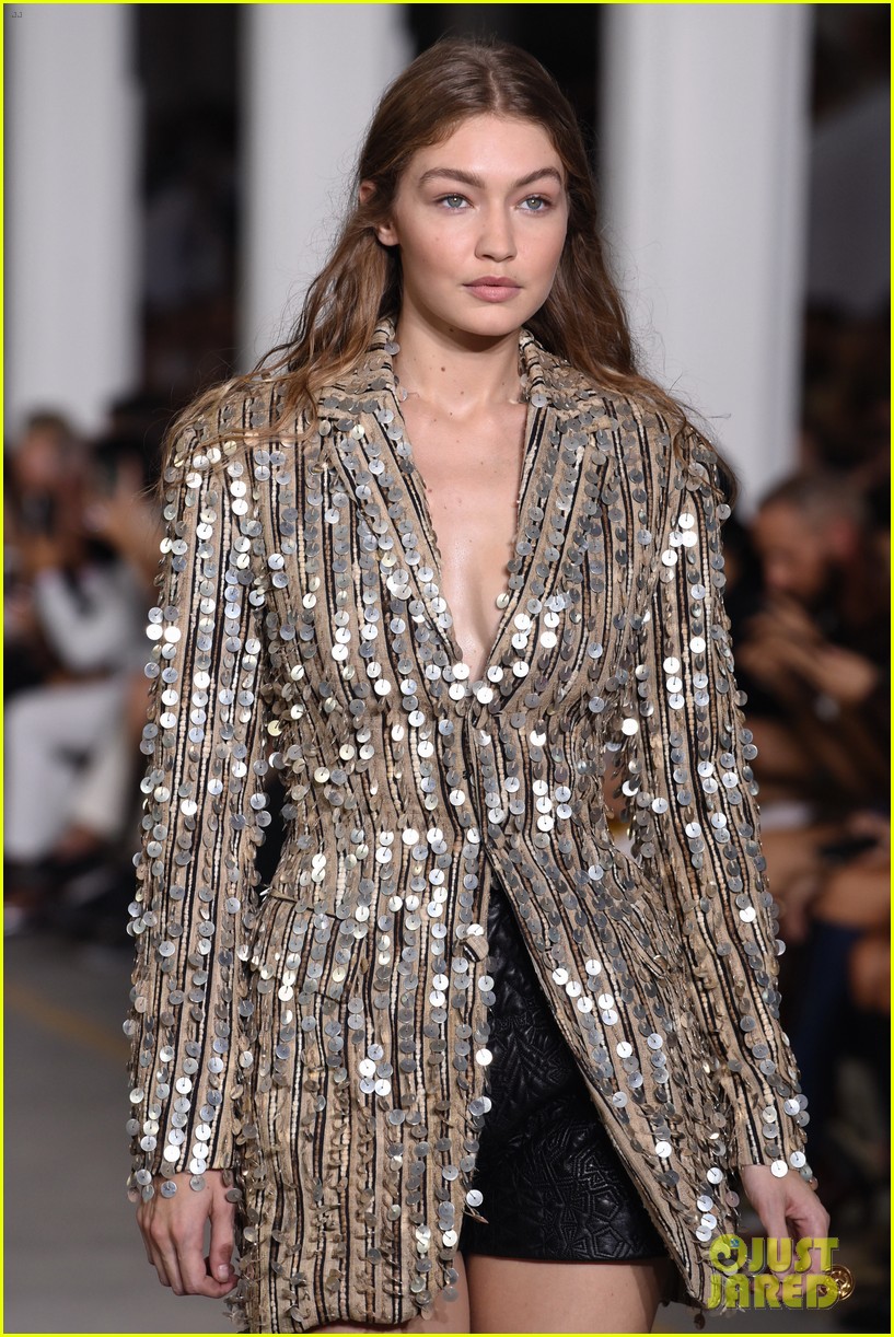 Full Sized Photo of gigi bella hadid hit runway for roberto cavalli