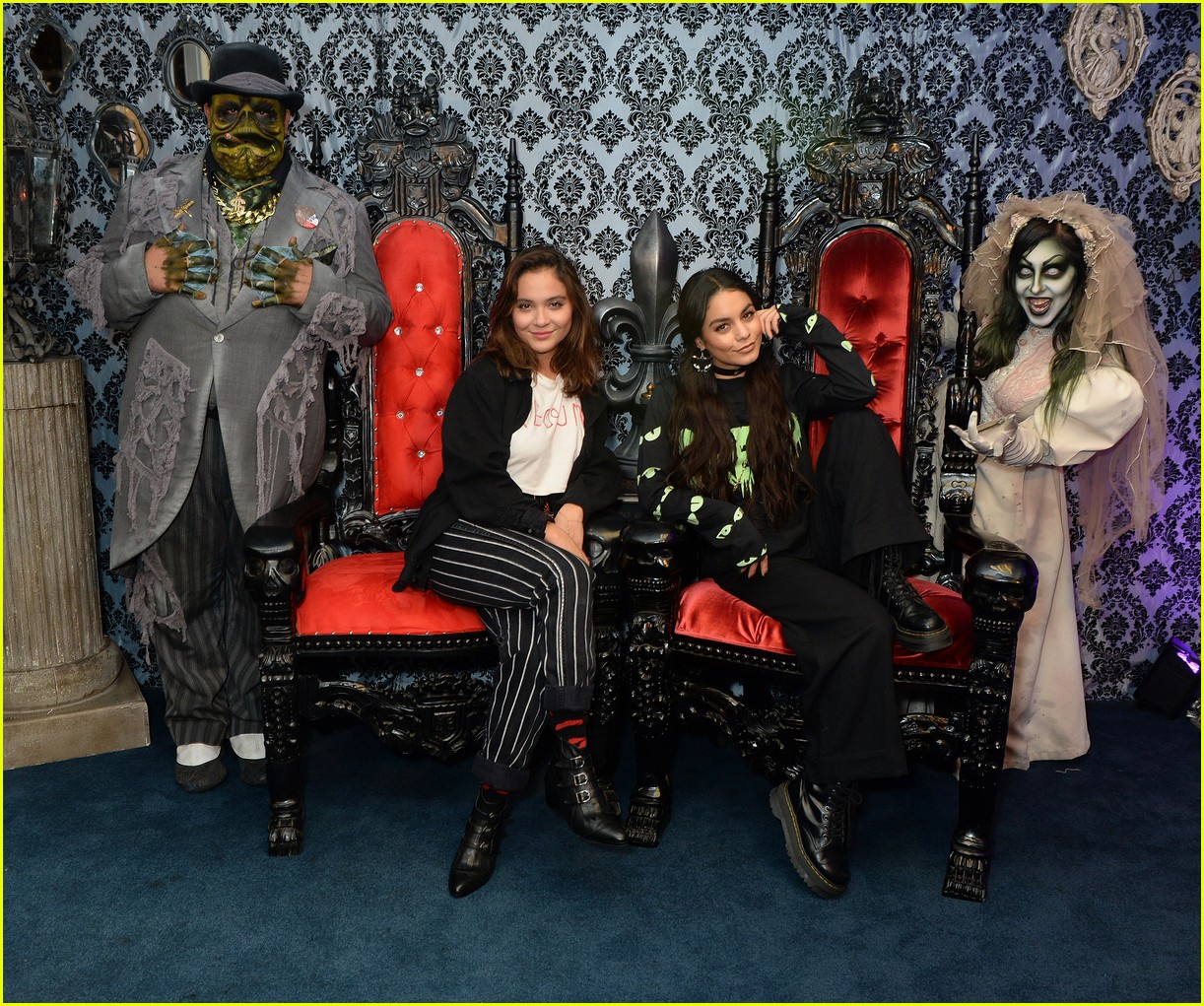 vanessa hudgens channels her inner monster at knotts scary farm with austin butler05