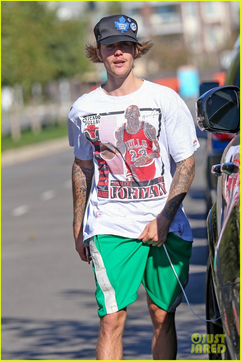 Full Sized Photo of justin bieber goes shirtless playing soccer with ...