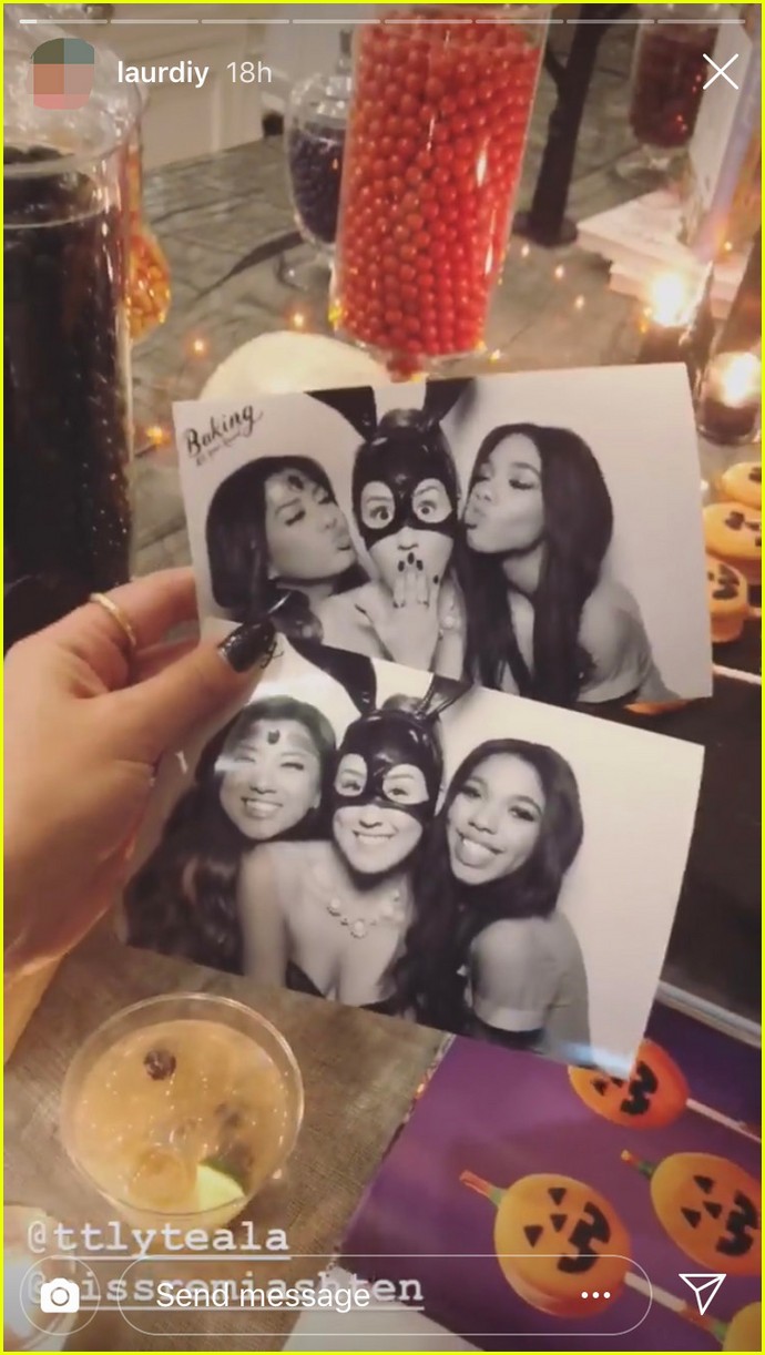 laurdiy transforms into ariana grandes dangerous woman at halloween party 01