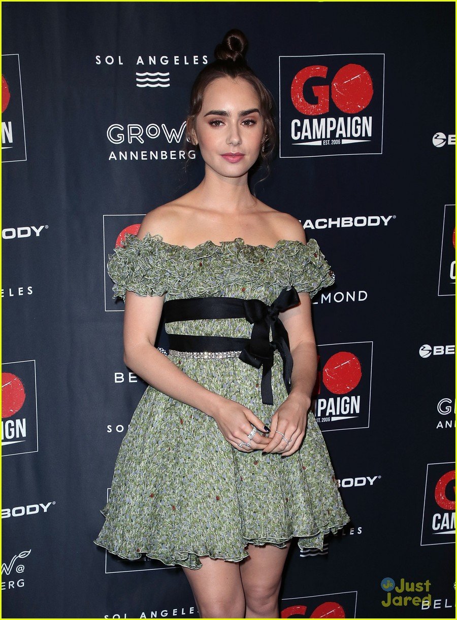 Lily Collins Glams Up in Green For GO Campaign Gala 2018 | Photo ...