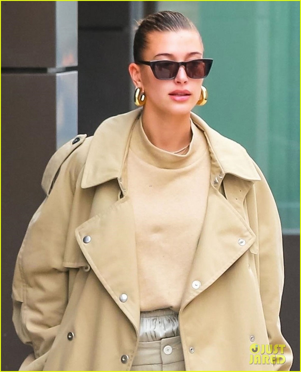 hailey bieber wears all beige ensemble while stepping out in nyc 04
