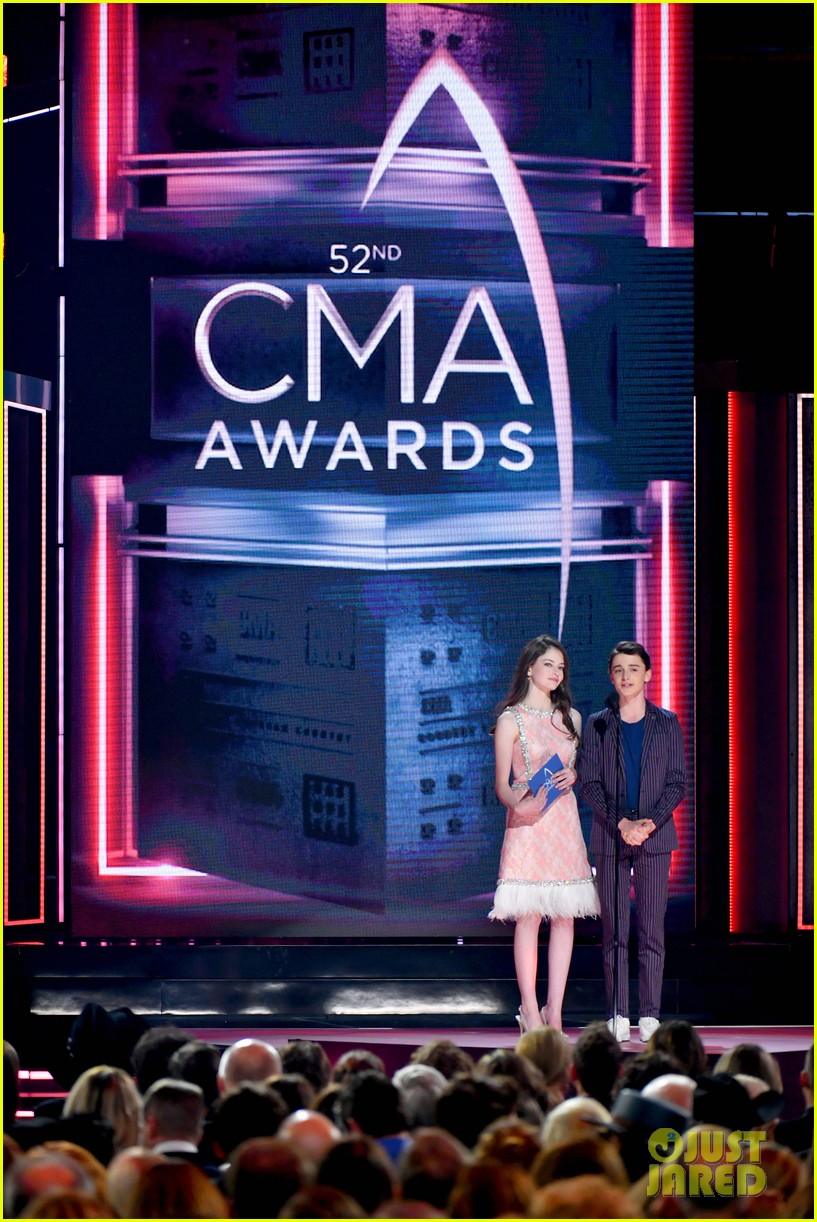 Full Sized Photo of mackenzie foy joins noah schnapp at cma awards 10