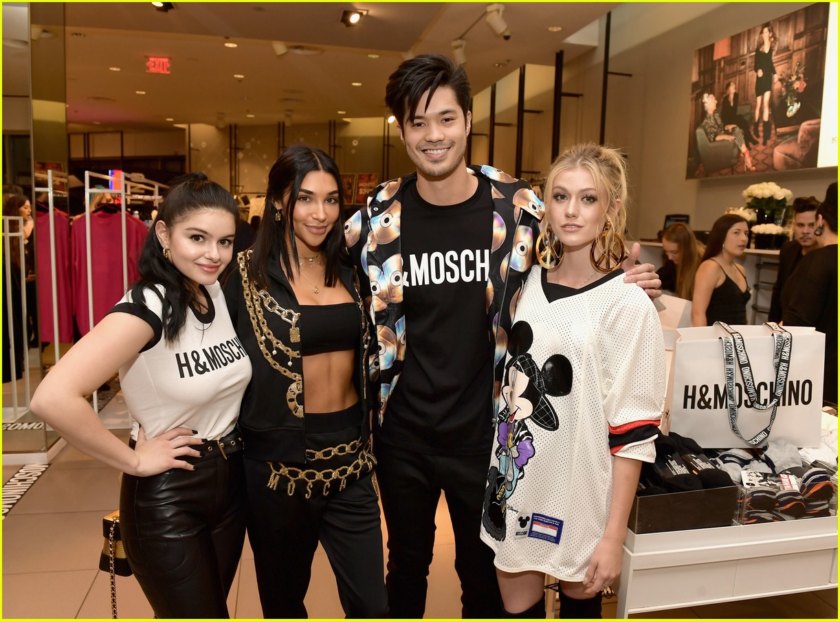 Katherine McNamara, Ariel Winter & Ross Butler Look Chic at Moschino x