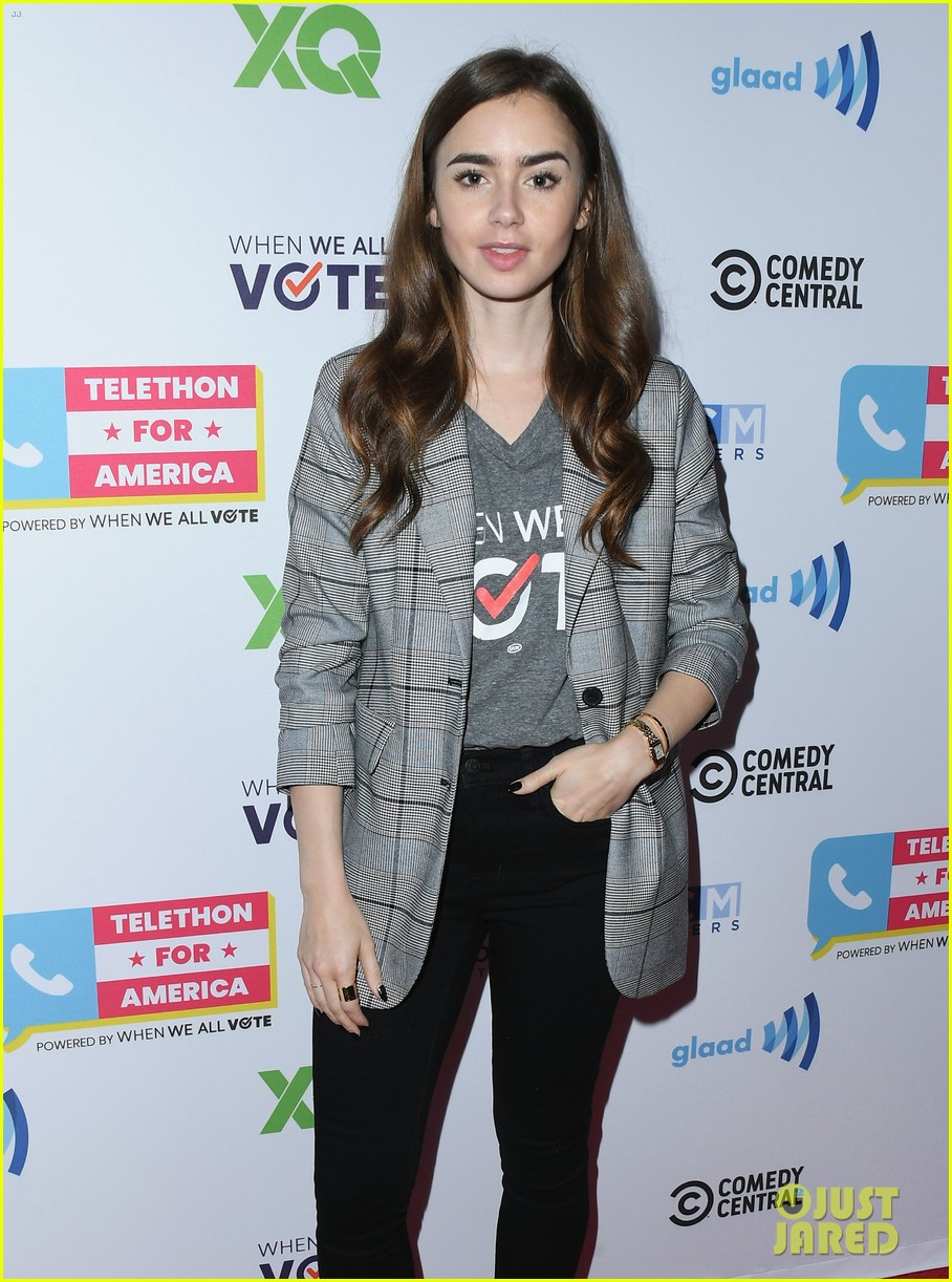 Lily Collins & Katherine McNamara Encourage Voting at Telethon For