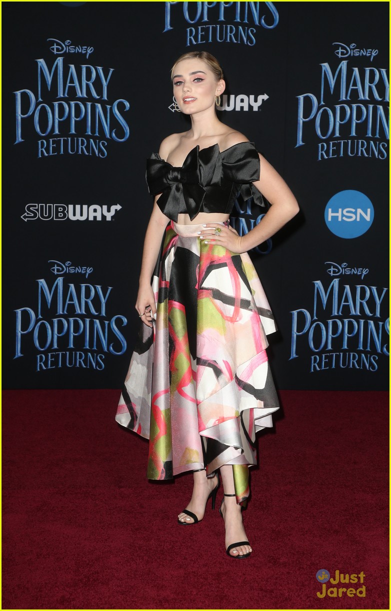 Meg Donnelly Flies Into 'Mary Poppins Returns' Premiere With Milo