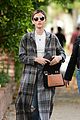 lucy hale looks chic in long checked coat while out to lunch 06
