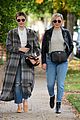 lucy hale looks chic in long checked coat while out to lunch 13