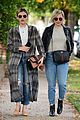 lucy hale looks chic in long checked coat while out to lunch 14