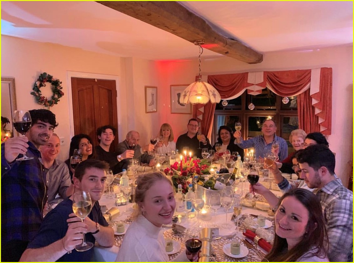 Sophie Turner's Family Hosts the Jonas & Chopra Families for Christmas