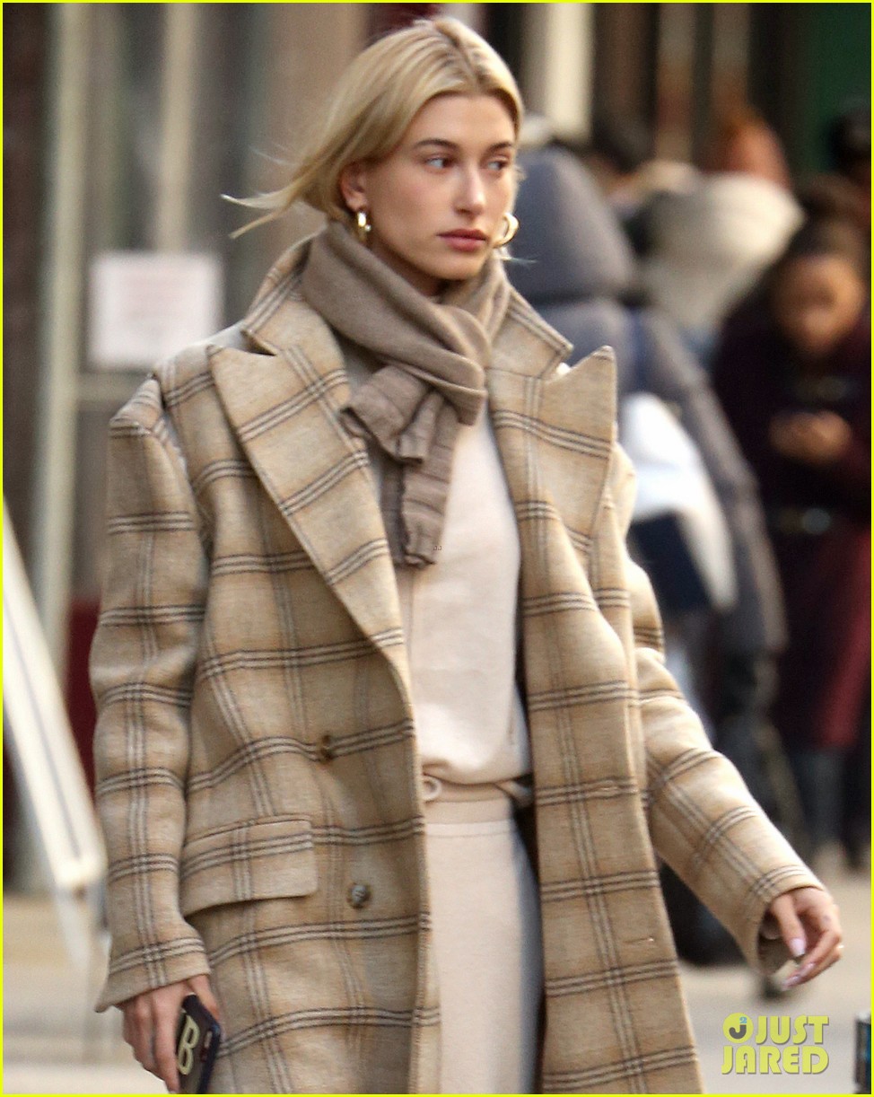 hailey bieber bundles up for morning coffee 02