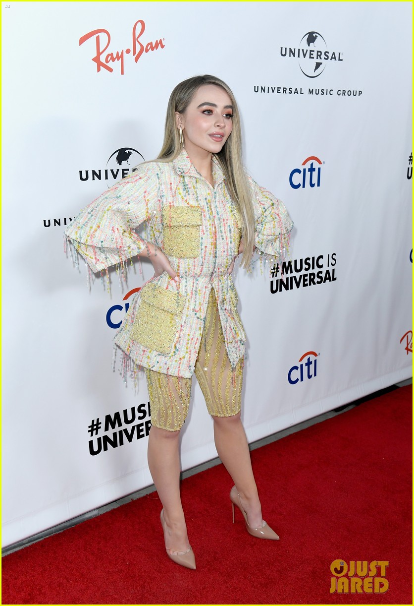 sabrina carpenter glows in yellow at universal music groups grammys 2019 after party 11