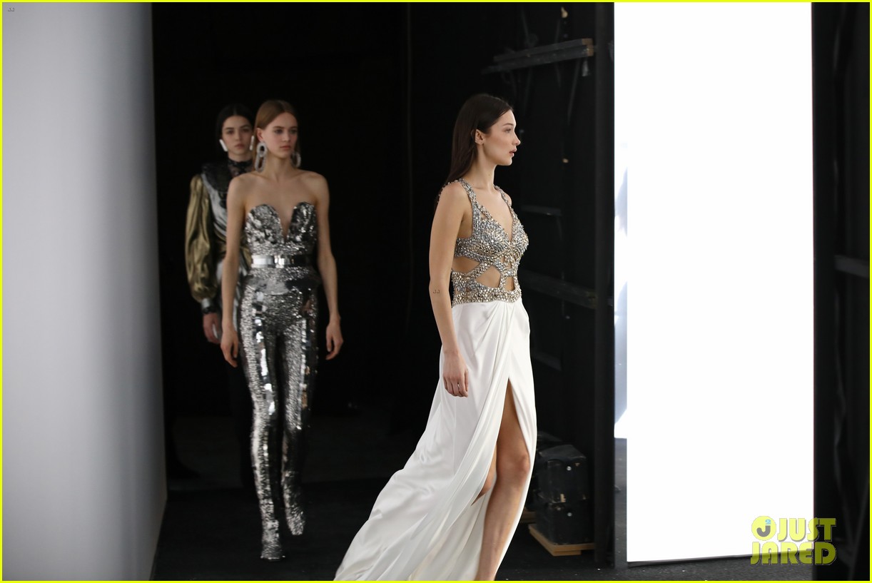bella hadid rocks two looks at alberta ferrettis milan fashion week show 17