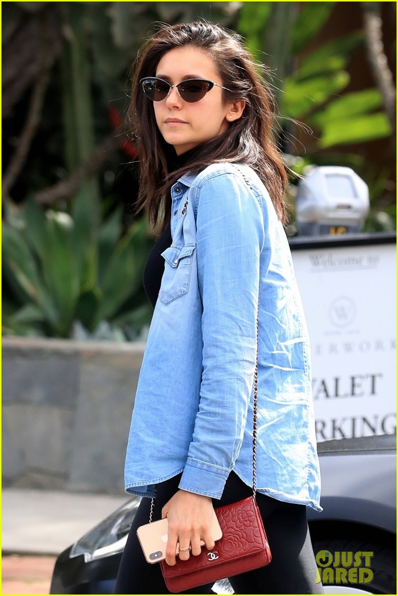 Full Sized Photo of nina dobrev walks maverick dog after oscar party 03