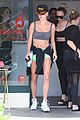 hailey bieber wears justins last name on her hat at pilates 05