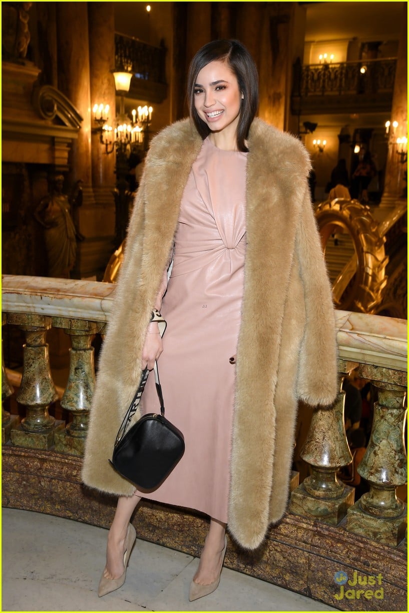 Sofia Carson Stuns In Little Black Mini Dress At Giambattista Valli