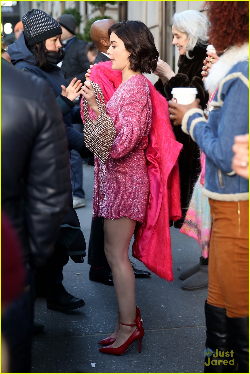 Full Sized Photo of lucy hale pink red looks katy keene set 07 | Lucy