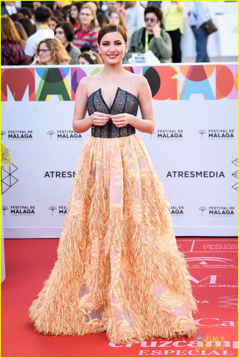 Ivana Baquero is Radiant in Red at Spanish Premiere of 'The Highwaymen