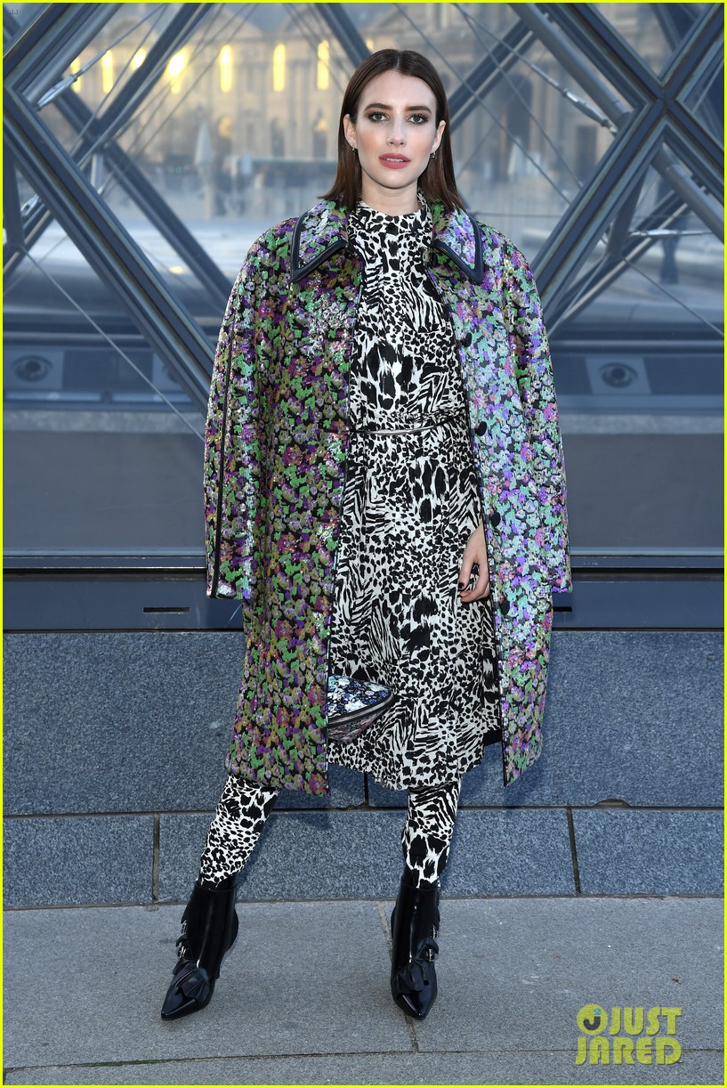 Nina Dobrev attending the Louis Vuitton show during Paris Fashion