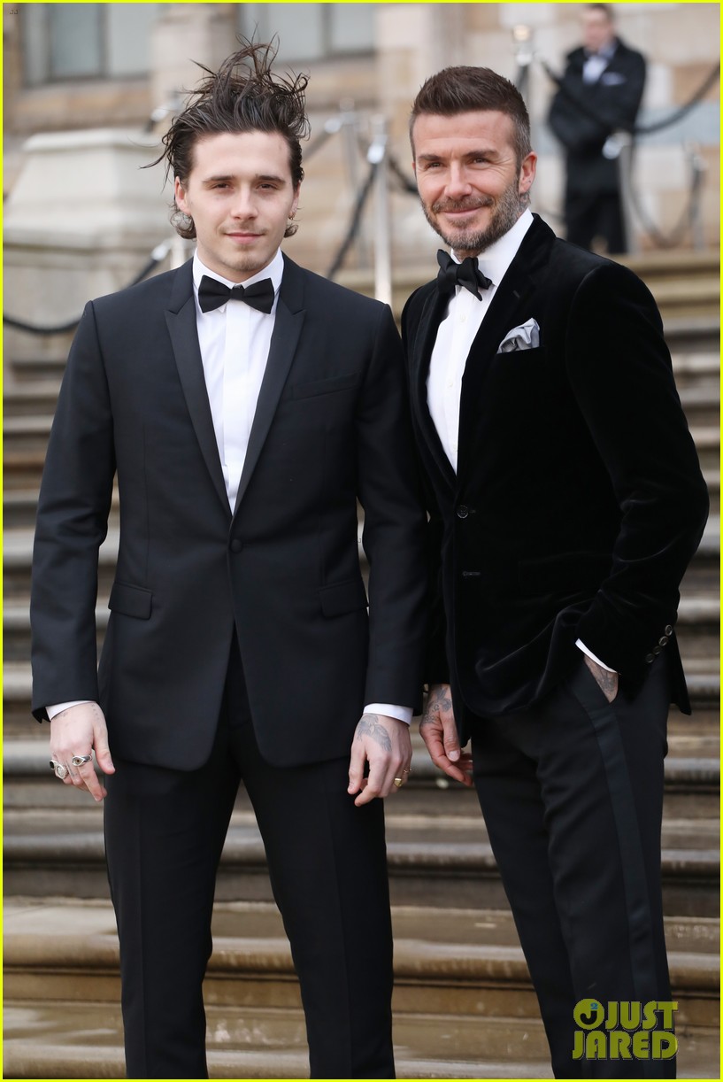 Brooklyn Beckham Joins Dad David at 'Our Premiere in London