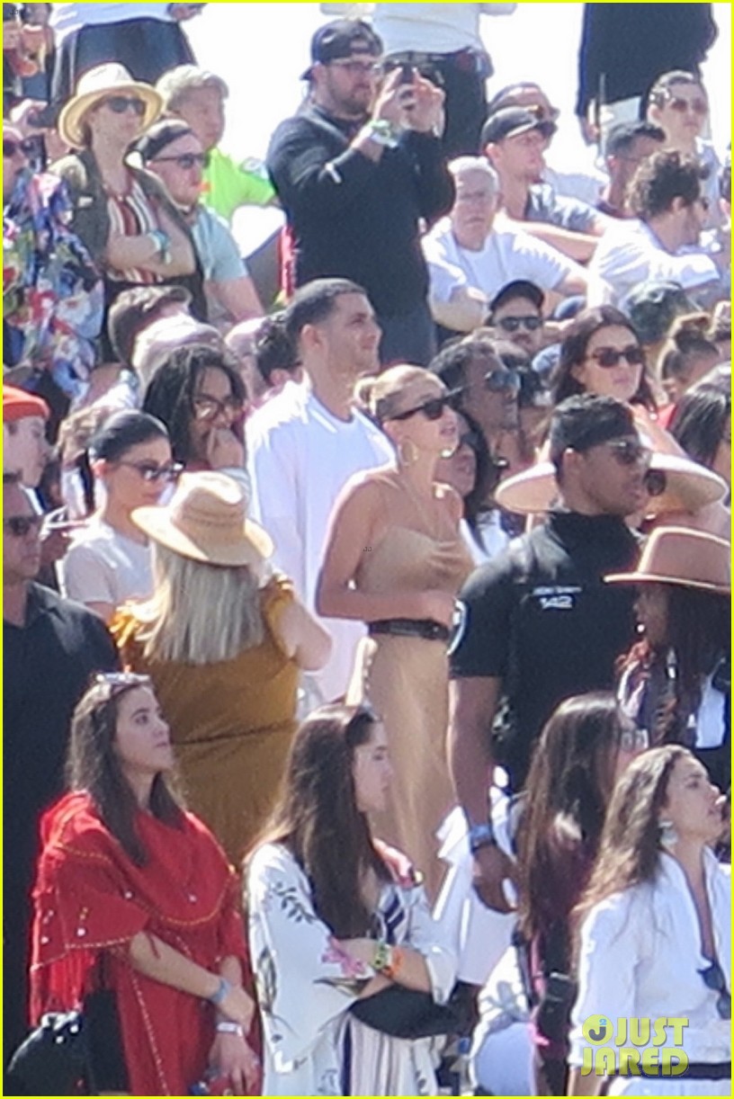 Full Sized Photo of hailey bieber joins kardashian jenners at kanye