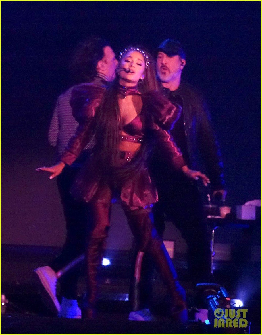 Full Sized Photo of nsync join ariana grande on stage for coachella set