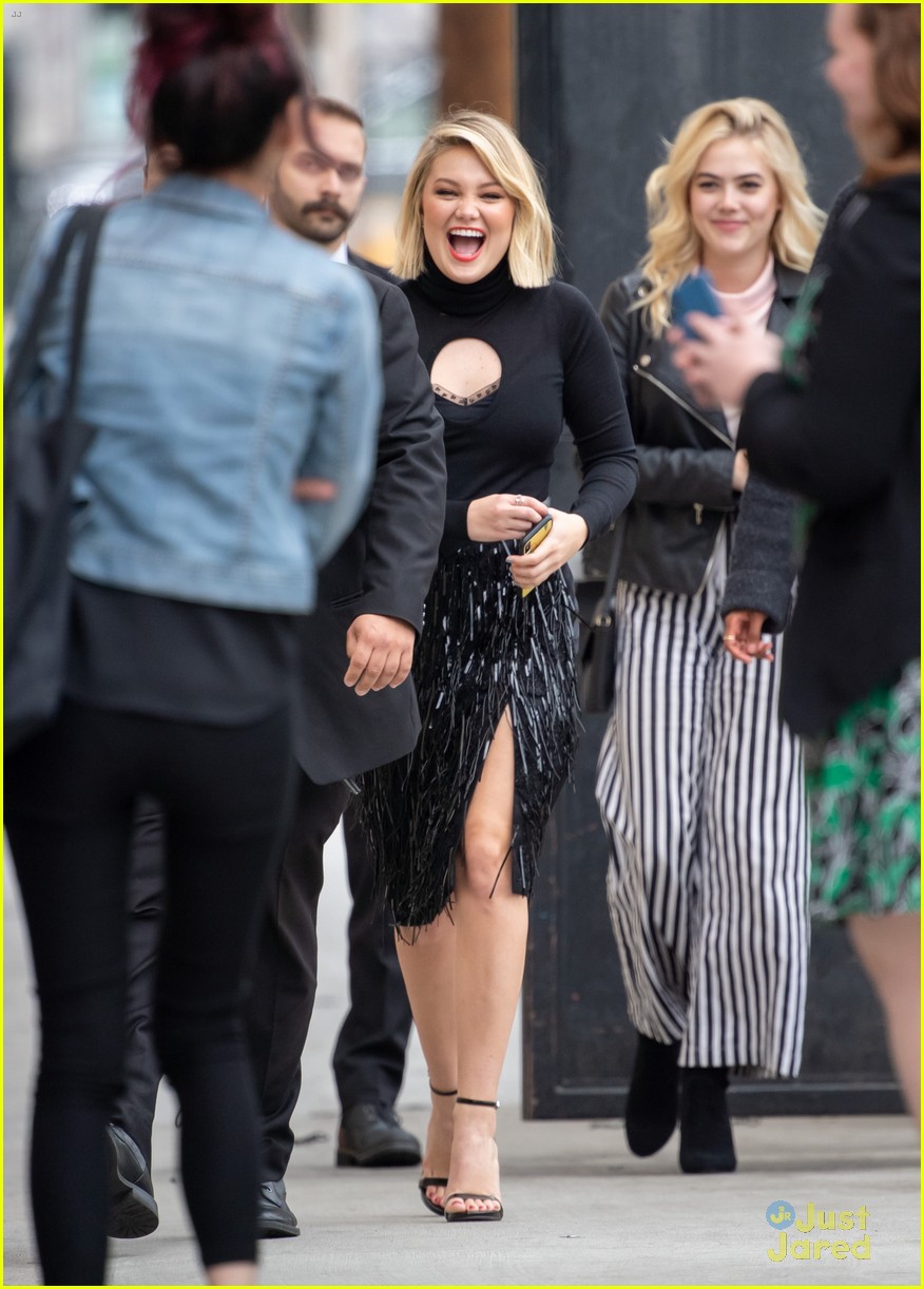 Olivia Holt Makes Fashionable Arrival For 'Jimmy Kimmel Live
